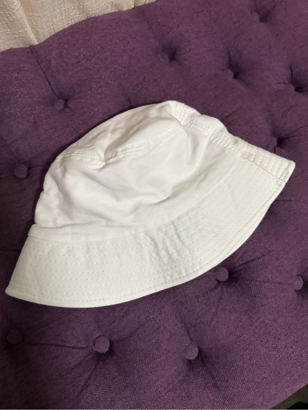 Women's White Cotton Bucket Hat